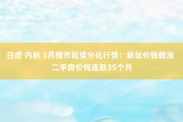 白虎 内射 3月楼市延续分化行情：新址价钱微涨 二手房价钱连跌35个月