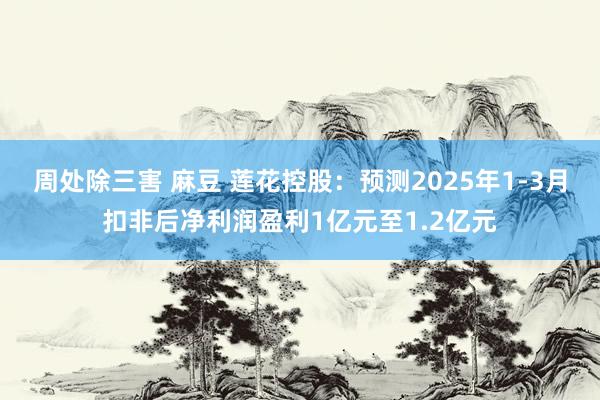 周处除三害 麻豆 莲花控股：预测2025年1-3月扣非后净利润盈利1亿元至1.2亿元